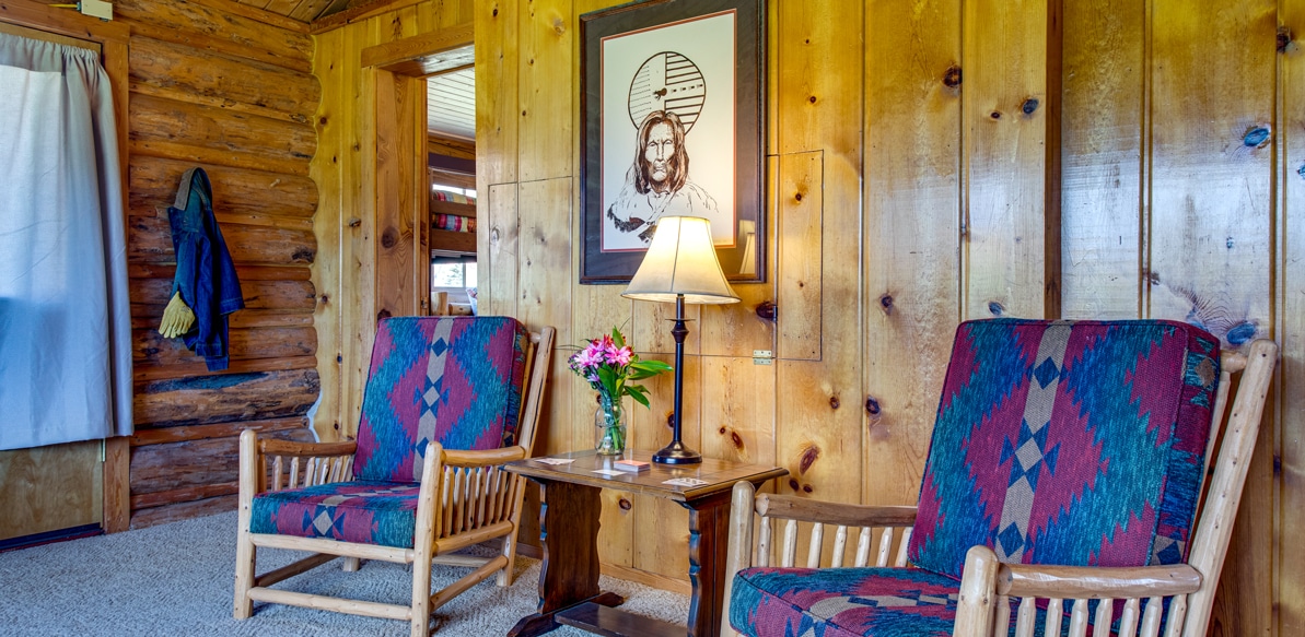 Kiowa cabin livingroom seating area