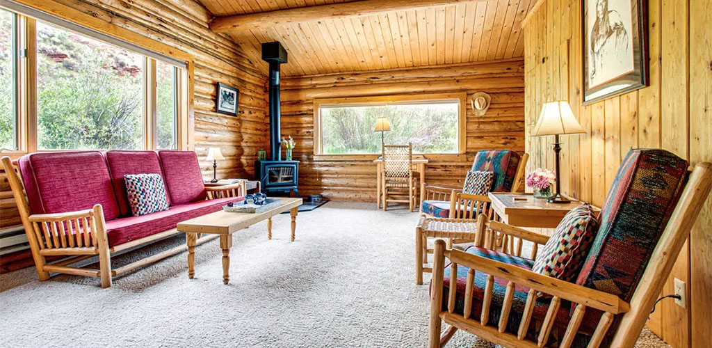 Apache cabin living room